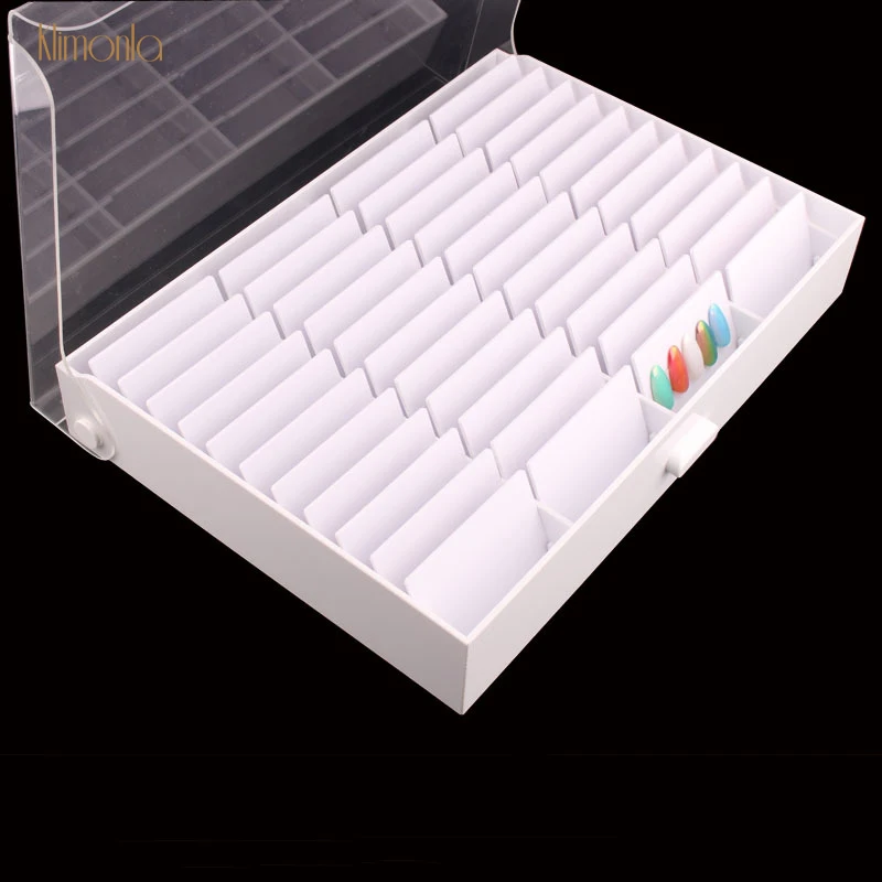 

33/44 Grids Fake Nail Display Stand Storage Box Acrylic Detachable Nail Art Manicure Container Organize Case Nail Accessories