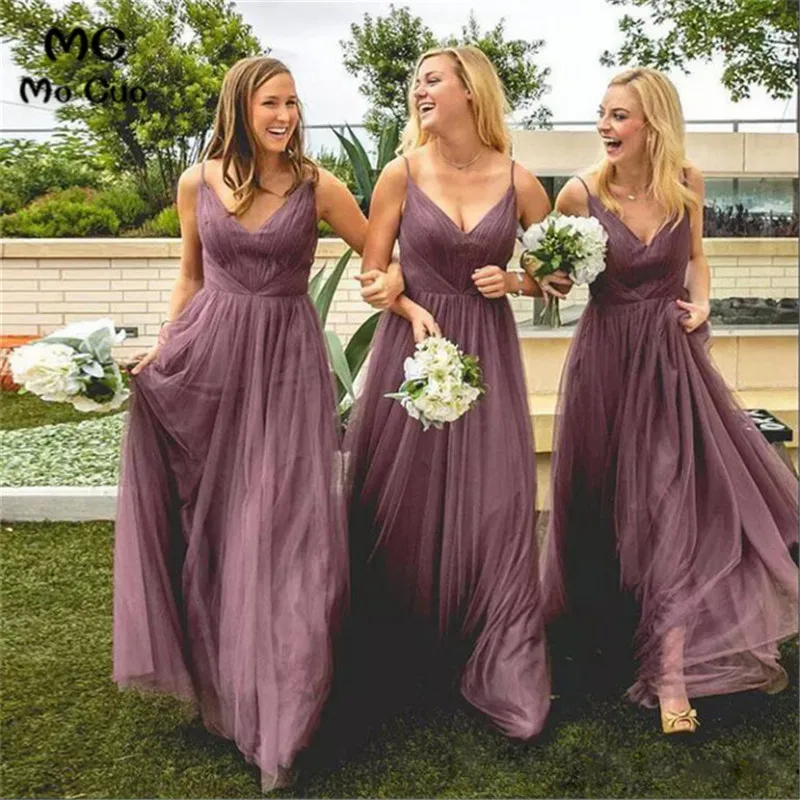 Charming-Long-Tulle-Bridesmaid-Dress-2019-Spaghetti-Strap-A-Line-Pleat-Floor-Length-Summer-Wedding-Party.jpg_640x640