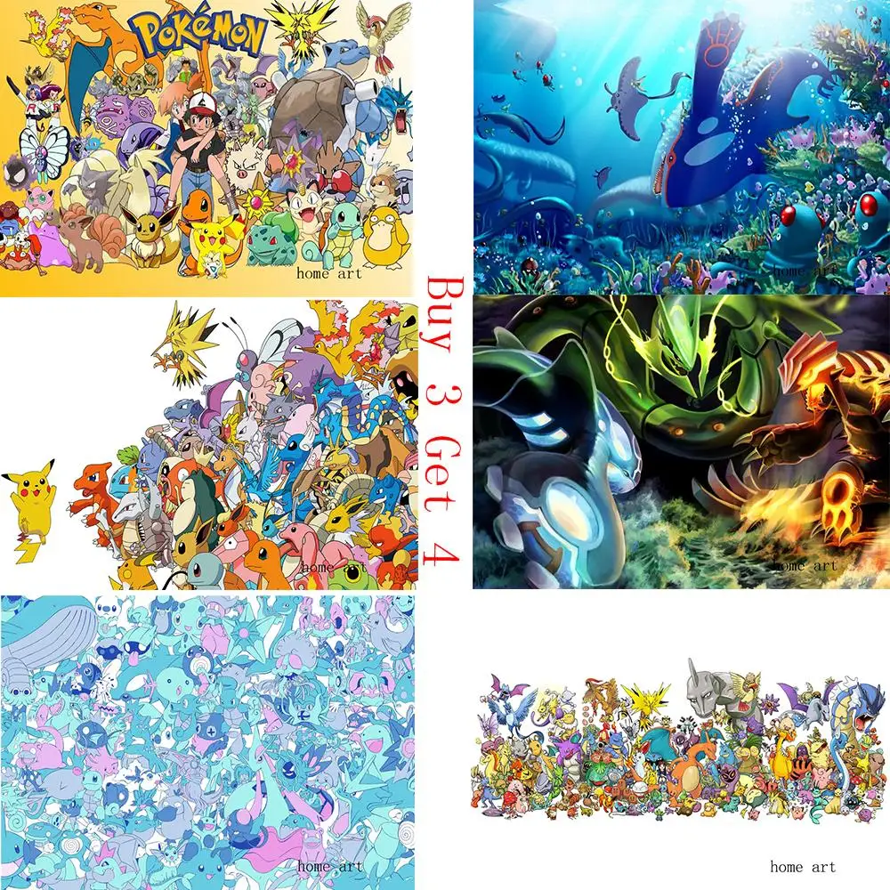 Pokémon Anime Wall Poster, imagem clara, adesivos de parede, decoração para  casa, boa qualidade impressões, papel revestido branco - AliExpress