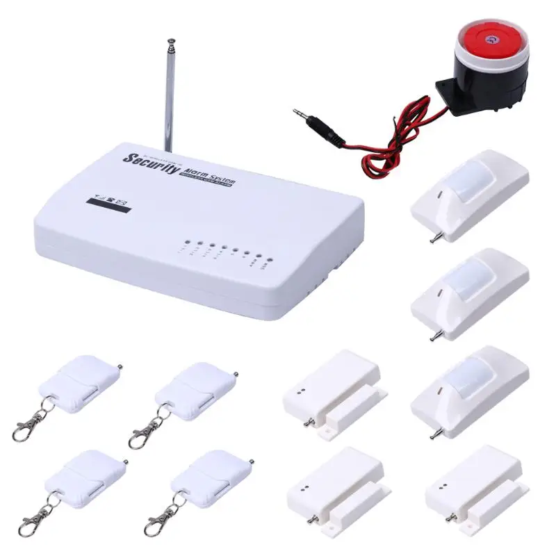 

Remote Control Wireless GSM Alarm System Door/Window Sensor Motion Detector For Home Security System Tri-band 900/1800/1900MH