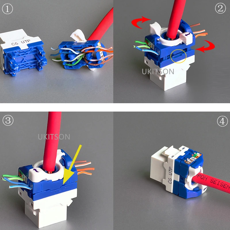 4 порта CAT 6 RJ45 компьютерный Ethernet Разъем Панель вихревой провод C6 UTP интернет