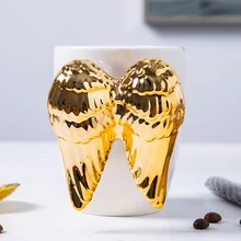 Крылья Ангела кофейная кружка золотой стакан чай молоко чашки фарфоровые стаканчики большие 3D эмалированные кружки для путешествий Личный офис чашка 350 мл