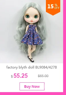 Ледяная фабрика blyth кукла 1/6 bjd белая кожа сустава тела короткие черные волосы, новое матовое лицо резные губы с бровями, кукла с ушами