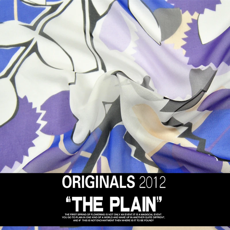 LEO& LIN простой цветок шелк жоржет весна и платье из летней ткани Баотоу(1 метр