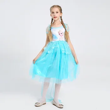 

Snow Queen Elsa Dress For Kids Girls Fantasia Fancy Halloween Costume