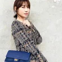 Высокое качество женское подиумное модное пальто осень зима дикий твид женский корейский длинный рукав короткая верхняя одежда