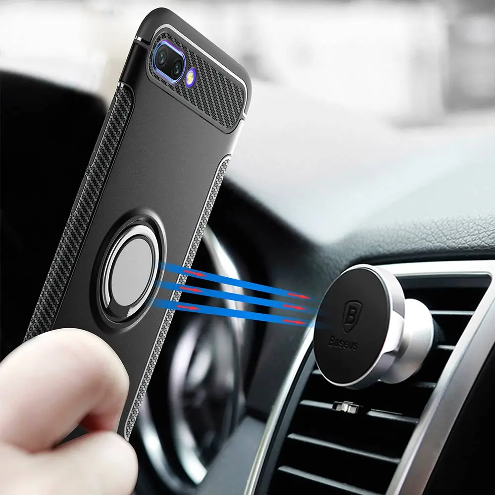 

YOYO DEER Hybrid Case for Huawei Honor 10 Car Magnetic Holder Shockproof TPU+PC Cover for Huawei Honor 10 Honor10 Phone Cases