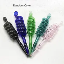 16 см стеклянная трубка для курения красочный маленький рот Длинная спиральная трубка табачная трубка лучший подарок для отца и мужчины