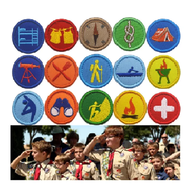 10 uniunids/lote boy scouts parches tácticos moral militar parches bordados gancho y bucle