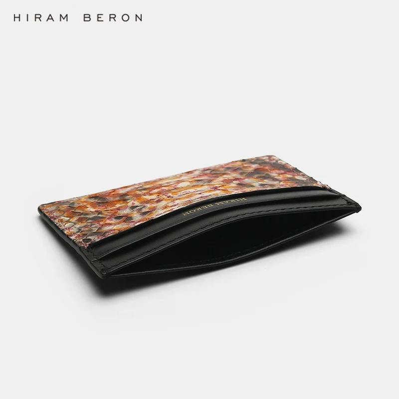 Hiram Beron CUSTOM NAME FREE Luxury Fashion credit card wallet Python Skin leather card case gift box Hiram Beron CUSTOM NAME FREE Luxury Fashion credit card wallet Python Skin leather card case gift box