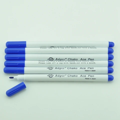 6 шт./лот, водорастворимые стирающиеся ручки для вышивки крестом, чернильные маркеры из ткани, карандаш для рукоделия, аксессуары для шитья - Цвет: blue
