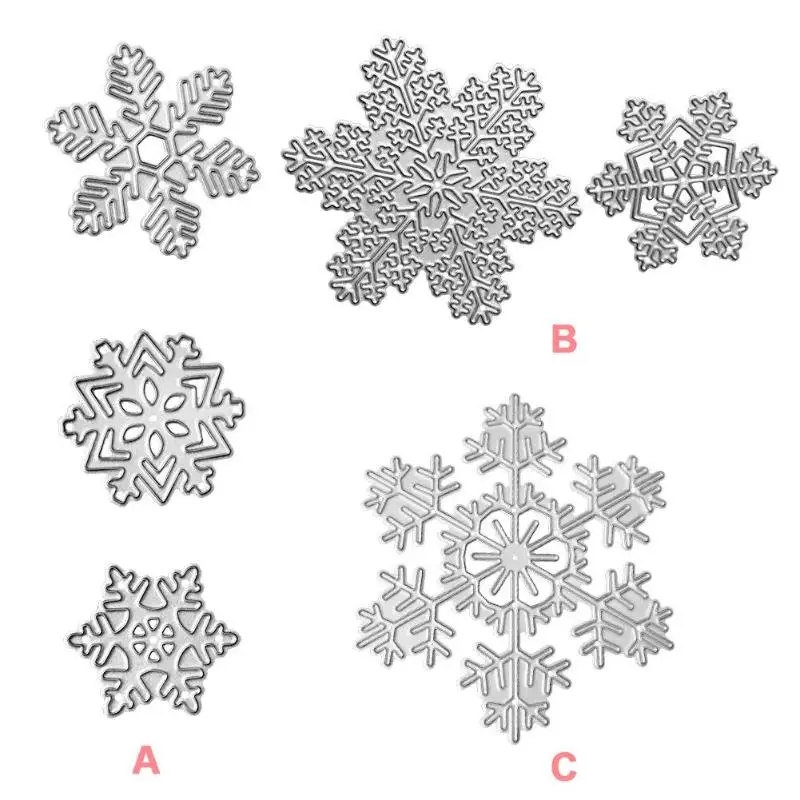 Рождество 6 видов снежинки металлические Вырубные штампы для скрапбукинга фотоальбом DIY ремесленные штампы для Рождественская бумажная открытка Вырубные штампы Новые