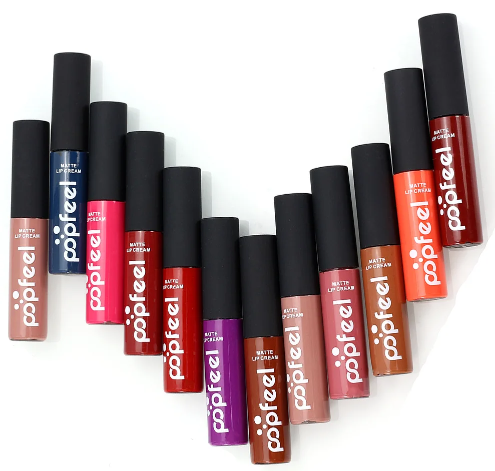 

12 Colors Tint liquid Lipstick Matte Lip Gloss Red Velvet Waterproof Long Lasting Lipgloss Sexy Lipstick Tattoo Makeup Brand