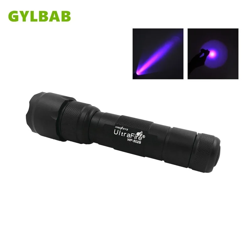 УФ фонарик ультрафиолетовый свет Blacklight лампа LI 18650 батарея для определения