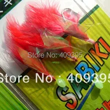 10 пакетов 16# с реальными Перо Sabiki Рог Креветки Sabiki буровые установки Мягкие рыболовные приманки с сильным Рыбалка молния