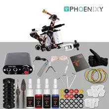 Начинающий комплект тату-машинки 8 обертывание электромагнитные машинки для татуажа 4 цвета черный пигмент набор электропитания постоянный макияж стартовый набор татуировки