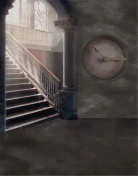 

Real Photographic Backdrop 5x7 Ancient Castle Stairs Clock For Photo Studio Thin Vinyl Cloth Camera Wedding Background Backdrops