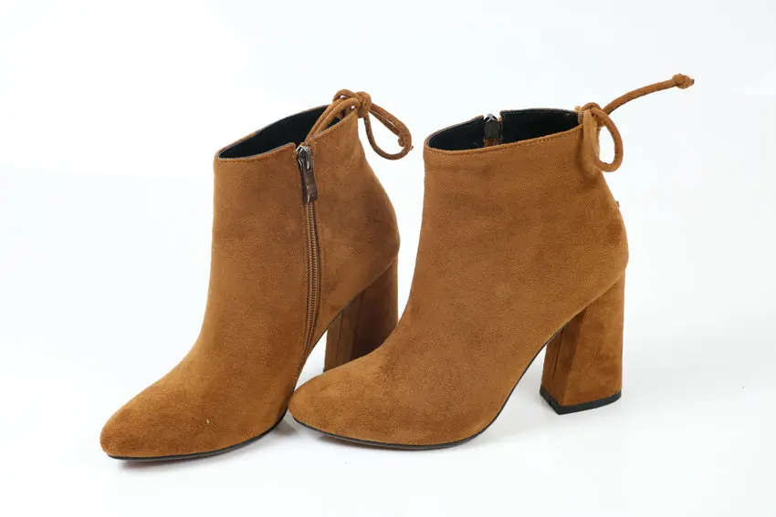 Женские ботильоны из флока ESVEVA, с круглым носком и на квадратном каблуке, замшевые ботинки в стиле Вестерн на осень-зиму, есть размеры 34-43