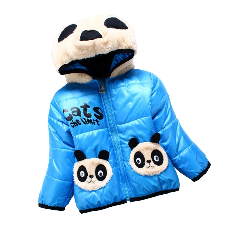 

2018 Winter Warm Coat Children Hoodies Boys Cartoon Panda Overcoat Kids Boy Cotton Padded Jackets and Coats Kids Clothes Outwear
