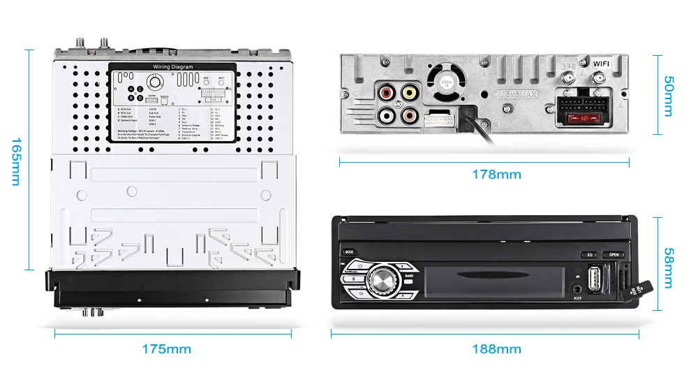 Sale Universal RM - CT0008 7 Inch Car Multimedia Player 1 Din Retractable Screen Android 6.0 GPS Navigation BT Radio Receiver 8