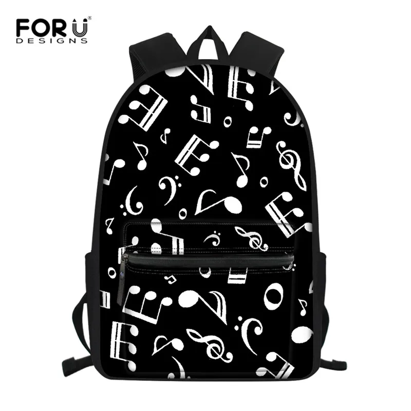 FORUDESIGNS Music Note Girls Backpack,Elementary Children School Bag Book Bag with Pocket Backpack for Kids Women Satchel Mochil - Цвет: Z4107Z58