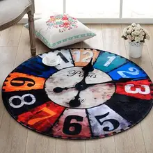 Европейские и американские творческие ретро часы Круглый ковер комната Спальня Гостиная для комнаты мальчика ковер стол и стул подстилка-подушка корзина