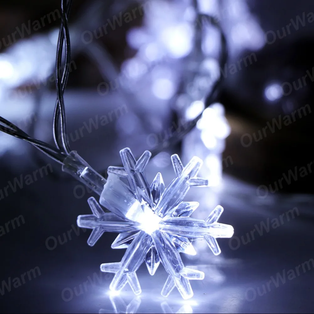 OurWarm светодиодные огни для новогодней елки 4 м 20 светодиодный светильник со снежинками для Рождества, свадьбы, Хэллоуина, дома, сада, вечерние гирлянды