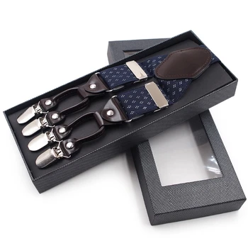 

Fashion Men Jacquard Y-Shape Suspender Non-Slip 6 Clips Elastic Adjustable Pant Braces Gift New