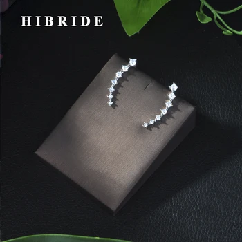 

HIBRIDE Delicate Cute Shape Clearl Cubic Zircon Romantic Women Piercing Stud Earring Jewelry Gift E-253