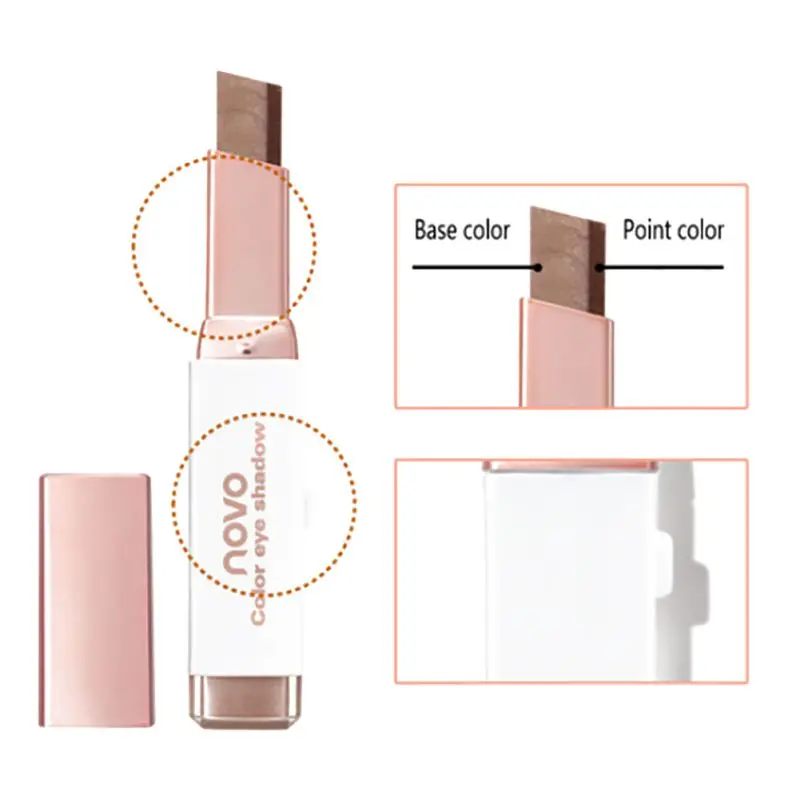 

Stick Earth Color Eye Shadow Cream Pen Brand Makeup Palette Cosmetics Double Color Stereo Gradient Velvet Shimmer Eyeshadow New