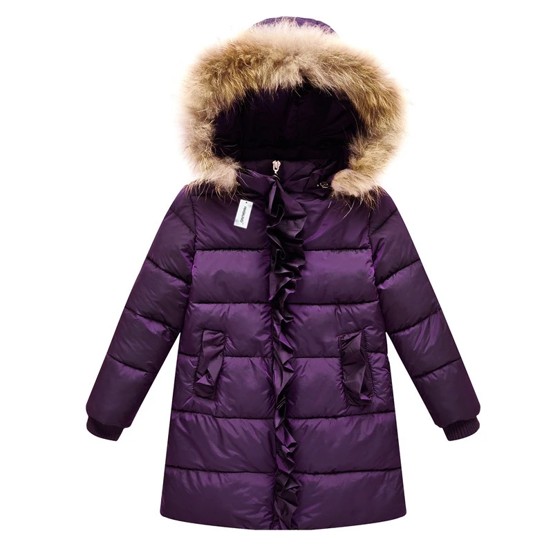 

Brand New Children Cold Winter down Girls Thickening Warm Down Jackets Girl long Big Fur Hooded Outerwear Coats Kids Down Jacket