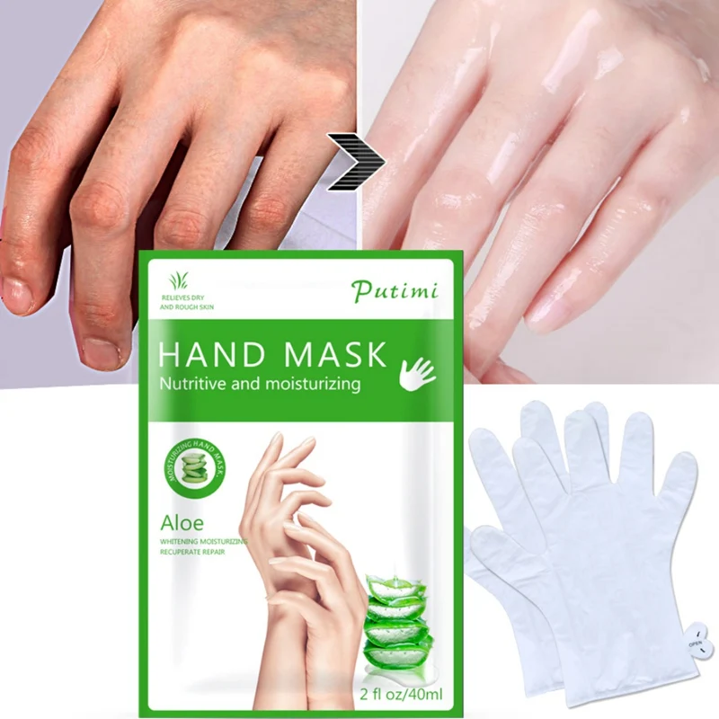 

Moisturizing Hand Masks Aloe Extract Smoothing Whitening Spa Hand Gloves Anti-Aging Gloves for Hand Mask