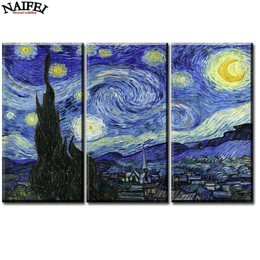 

3 pcs/set DIY 5d diamond Painting cross stitch Abstract castle Landscape,full square diamond embroidery mosaic home decor gifts