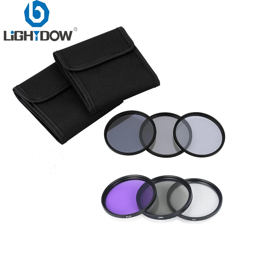 Комплект фильтров для объектива Lightdow 6 в 1 UV + CPL FLD ND 2 4 8 49 мм 52 55 58 62 67 72 77 Canon