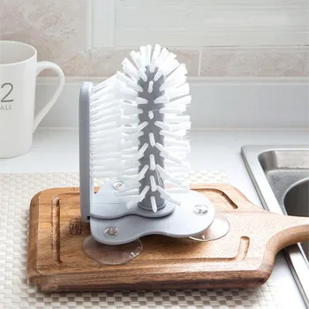 

Suction Wall Lazy Cup Brush Glass Clean Brush Kitchen Rotating Water Cup Brush Wash Cup Brush Kichen Accessories