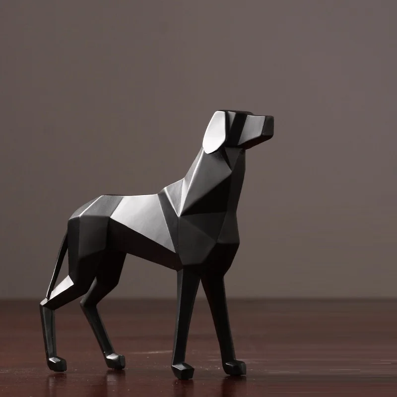 

Modern Simple Geometry Sheep Dog Statue Animals Figurine Art Sculpture Resin Art&Craft Home Decoration Accessories R744
