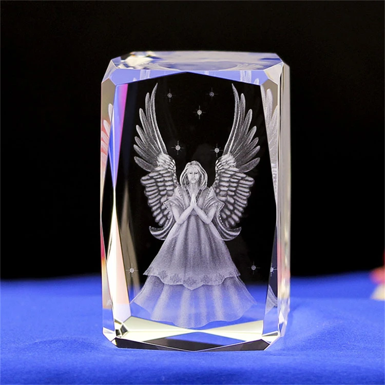 Свадебные сувениры 3D Ангел Кристалл ремесла лазерная гравировка куб фэншуй ремесла украшения дома аксессуары персонализированный подарок