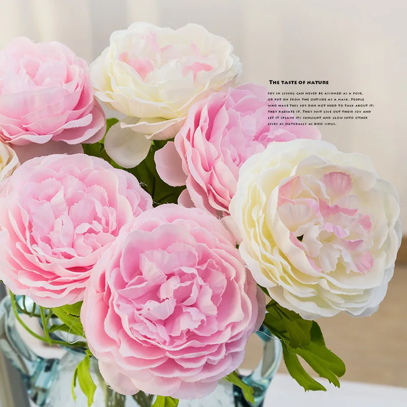 fake peony flower silk rose artificial flower  (2)