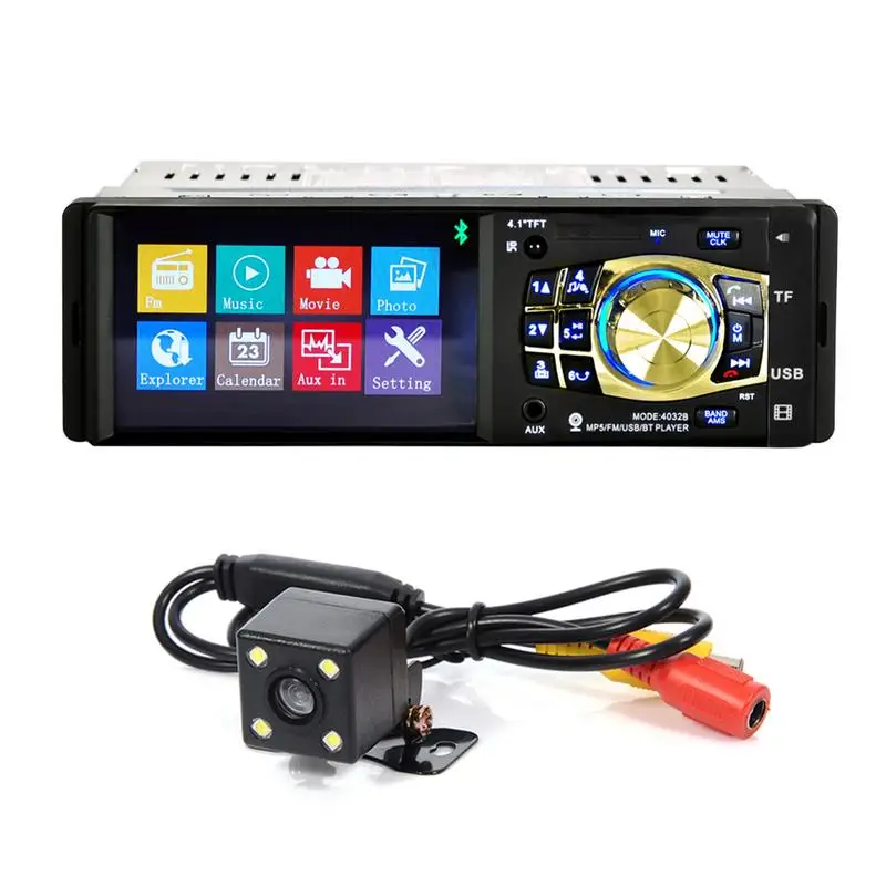 

4.1 Inch Car Audio MP5 Player Wireless Bluetooth Car FM Radio Car Video Player with LED Rear View Camera Hands-free Call