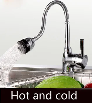 

Polished Chrome Brass Swivel Cold and Hot Kitchen Faucet 360 degree rotating Kitchen Mixer Tap
