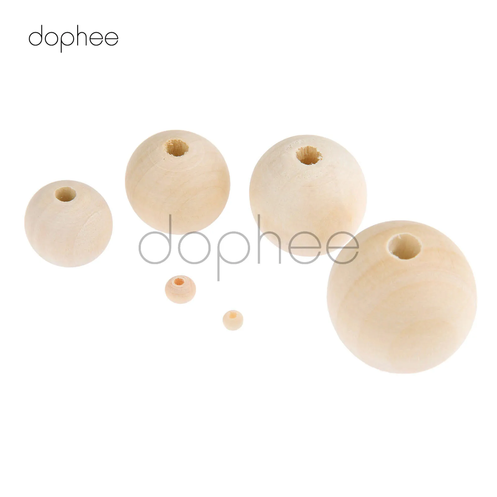 Dopee 50-600 шт многоразмерные бусины из натурального дерева круглые экологически чистые для художественных работ ожерелья для изготовления украшения для одежды аксессуары