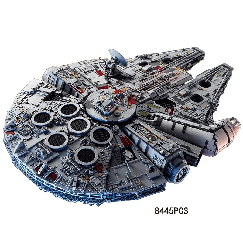 

Star battle plan Ultimate collector Millennium hawk building block space war BB-8 robot Chewbacca figure warship brick 75192 toy