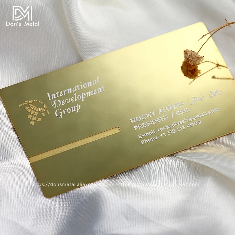 

Electroplating gold metal membership card stainless steel mirror card creative metal business card personality mirror metal card