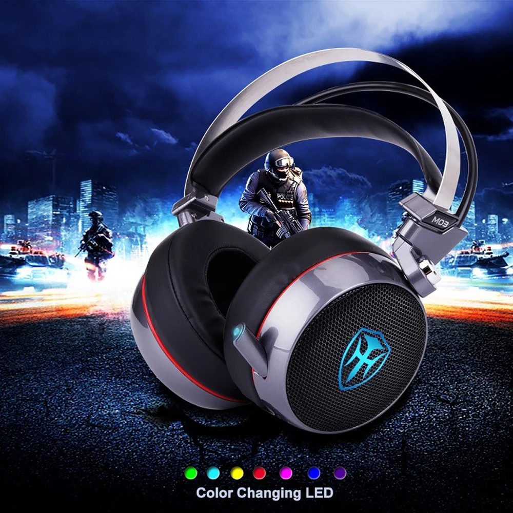 Лучшие PC Gaming Headset 3D стерео наушники с Splitter адаптер регулируемый микрофон светодио дный для ноутбука PS4 PC xbox мобильного телефона