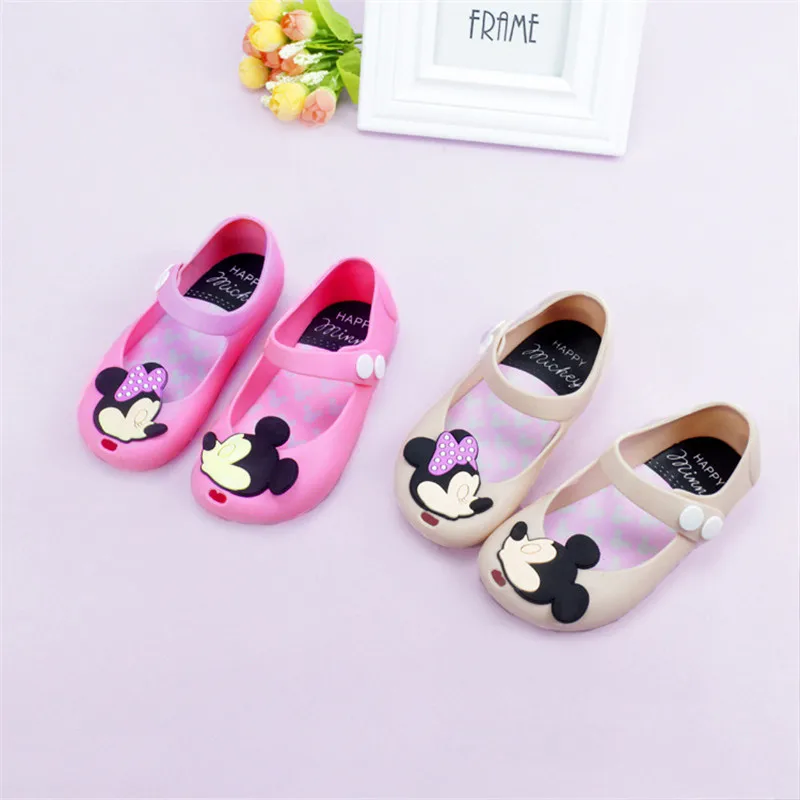 

2019 New Mickey Minnie Shoes Kids Girls Sandals Crystal Jelly Shoes fashion Sandals Child Hot sale Cute Baby Girl Sandals