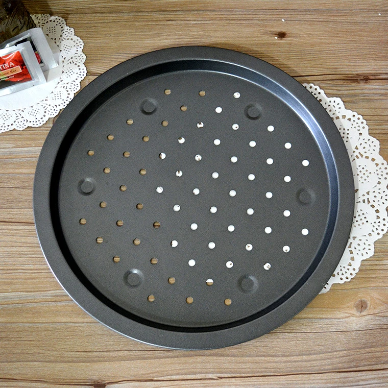 14 inch Carbon Steel Pizza Tray Pizza Pan with Holes Large Size Non Stick Round Pizza Oven Pan