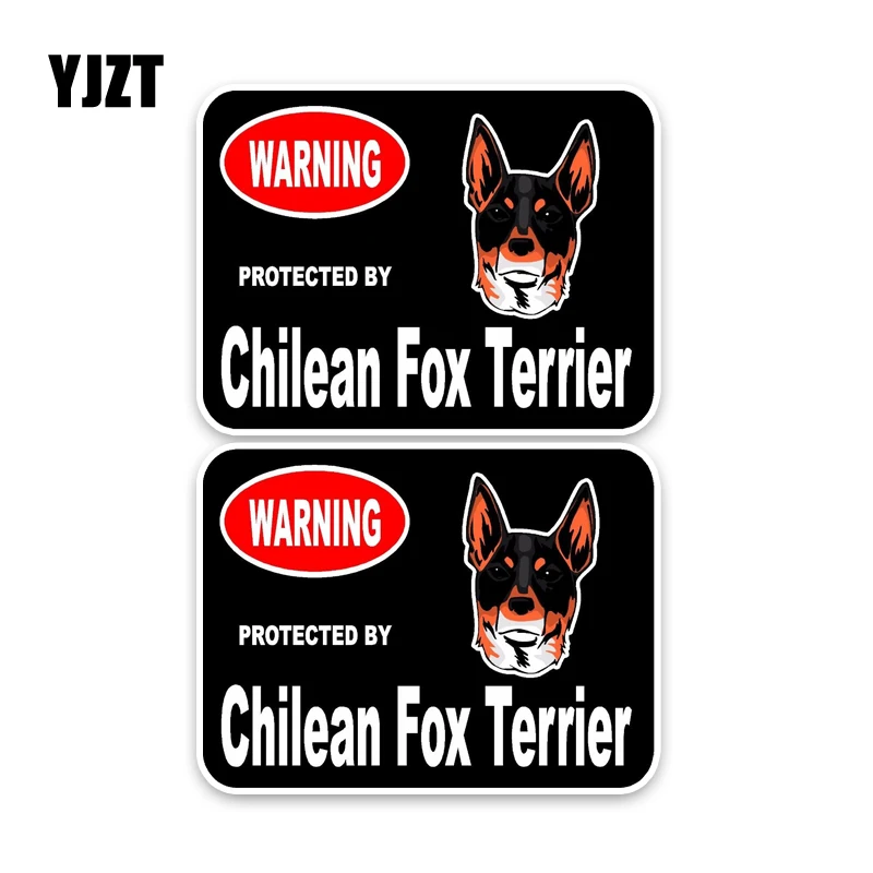

YJZT 15*11.4CM 2X Chilean Fox Terrier Guard Dog Car Bumper Window Sticker Decal C1-4337