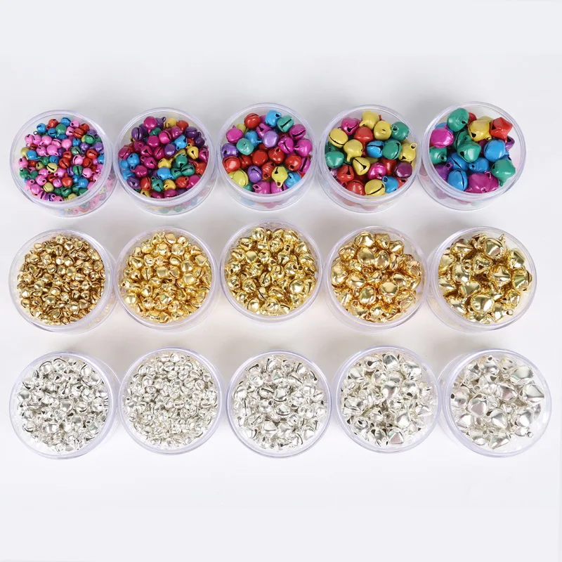 

300pcs/bag 6/8/10/12/14mm Bells Ringing Jingle Pendant Christmas Party Decortion Gift DIY Crafts Accessories