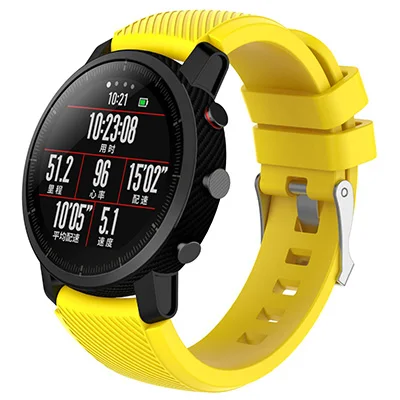 YUEDAER Twill шаблон ремешок для Huami Amazfit Stratos 2 ремешки Смарт часы замена для Xiaomi Amazfit Pace 22 мм ремешок для часов - Цвет: Yellow