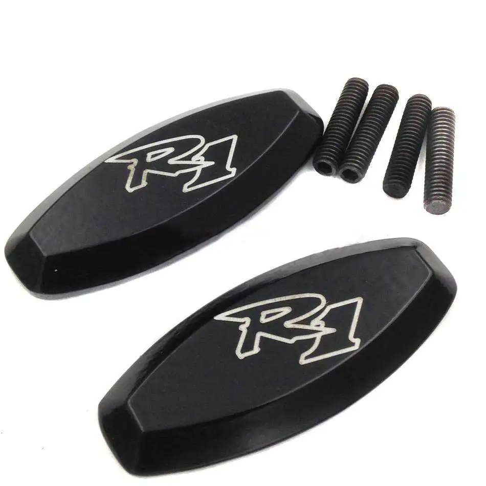 

For 1998 1999 Yamaha R1 YZF-R1 yzfr1 Rearview Mirror Block off Base Plates Motorcycle BLACK / Chrome